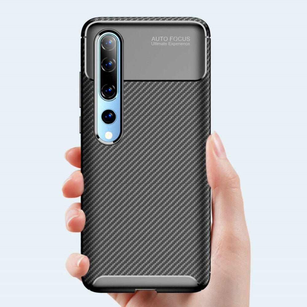 Hoesje voor Xiaomi Mi 10 / 10 Pro Flexibele Koolstofvezel