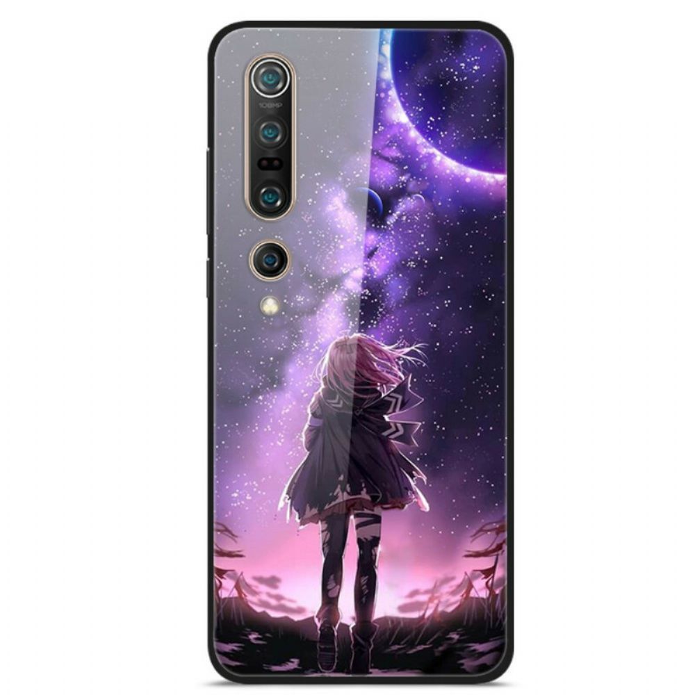 Hoesje voor Xiaomi Mi 10 / 10 Pro Magisch Volle Maan Gehard Glas