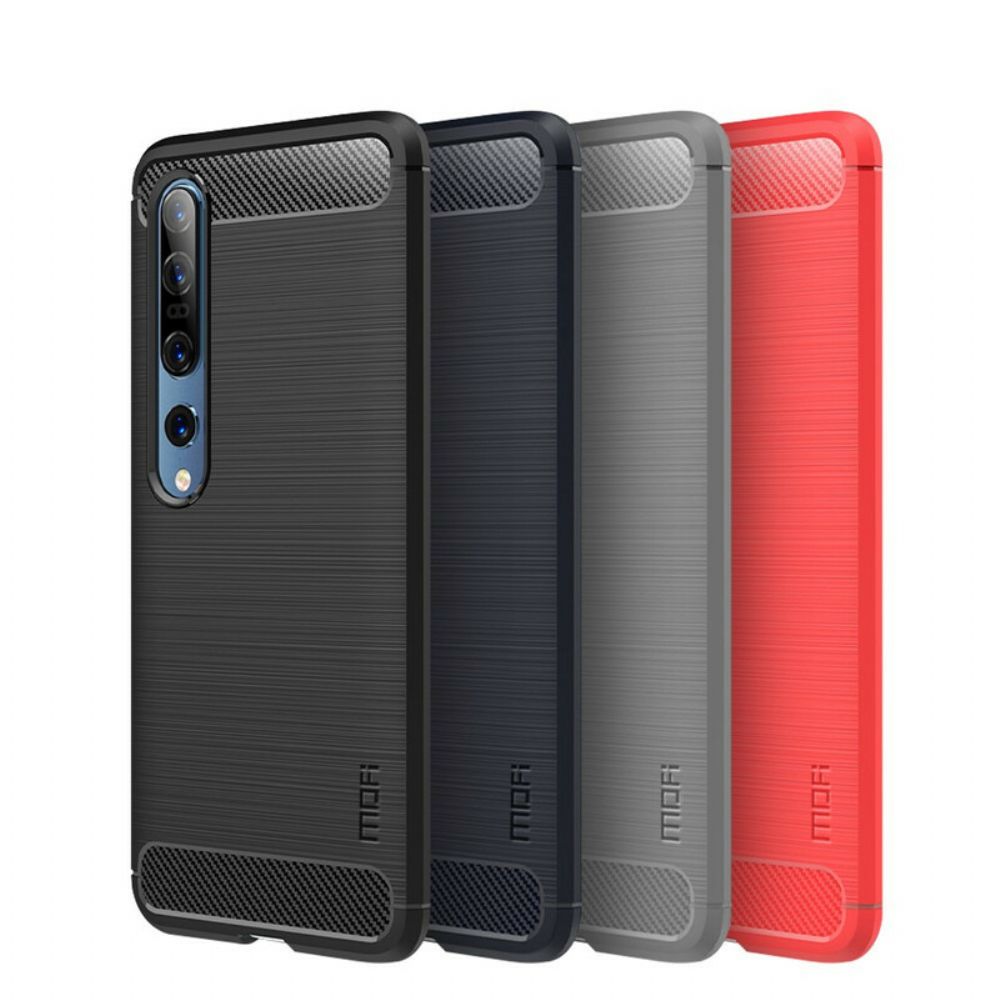 Hoesje voor Xiaomi Mi 10 / 10 Pro Mofi Geborstelde Koolstofvezel