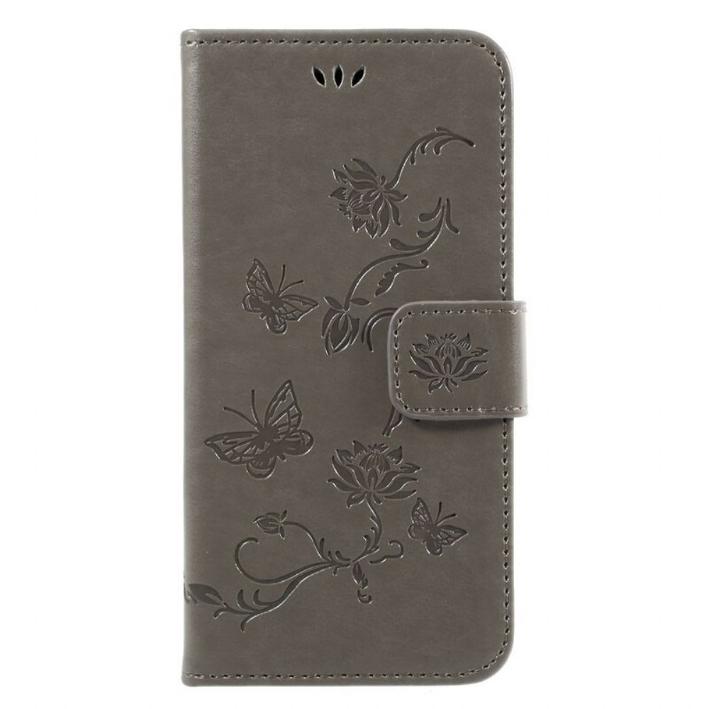 Flip Case voor Samsung Galaxy J3 2017 Aziatische Vlinders En Bloemen