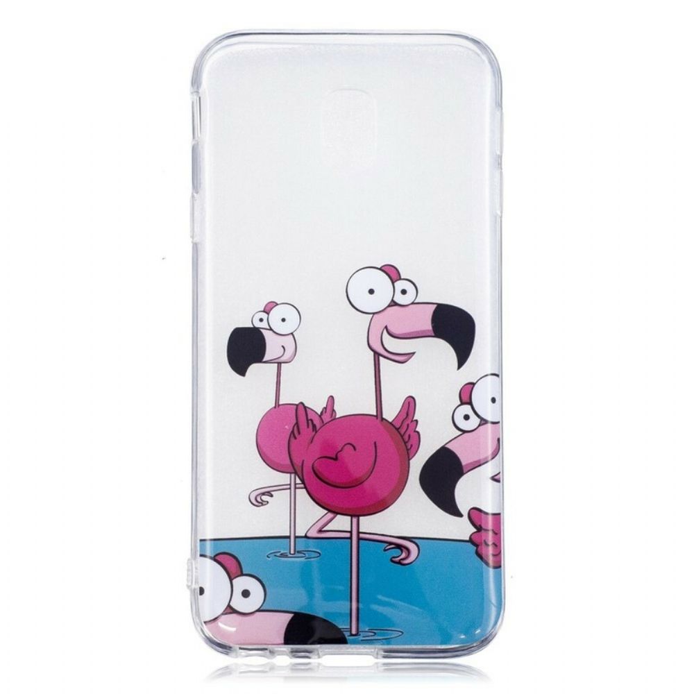 Hoesje voor Samsung Galaxy J3 2017 Grappige Flamingo's