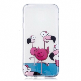 Hoesje voor Samsung Galaxy J3 2017 Grappige Flamingo's