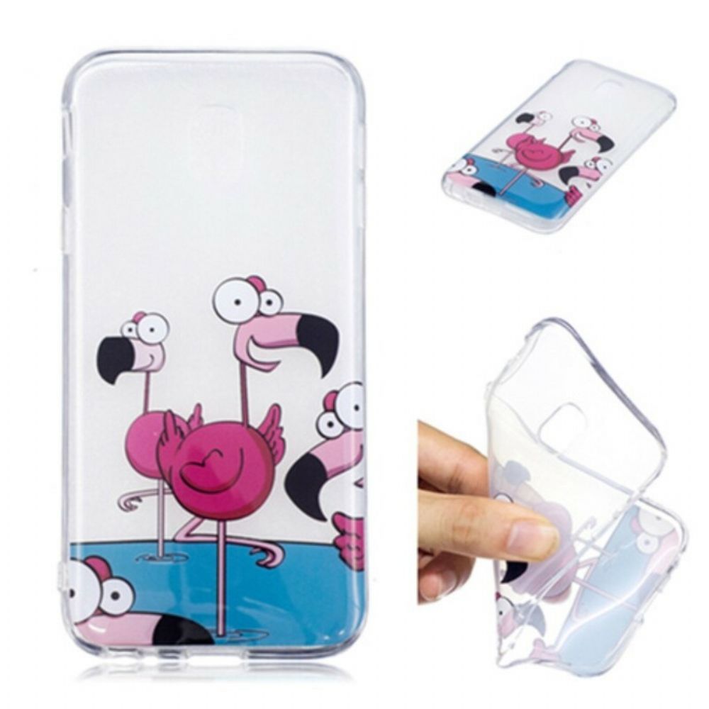 Hoesje voor Samsung Galaxy J3 2017 Grappige Flamingo's