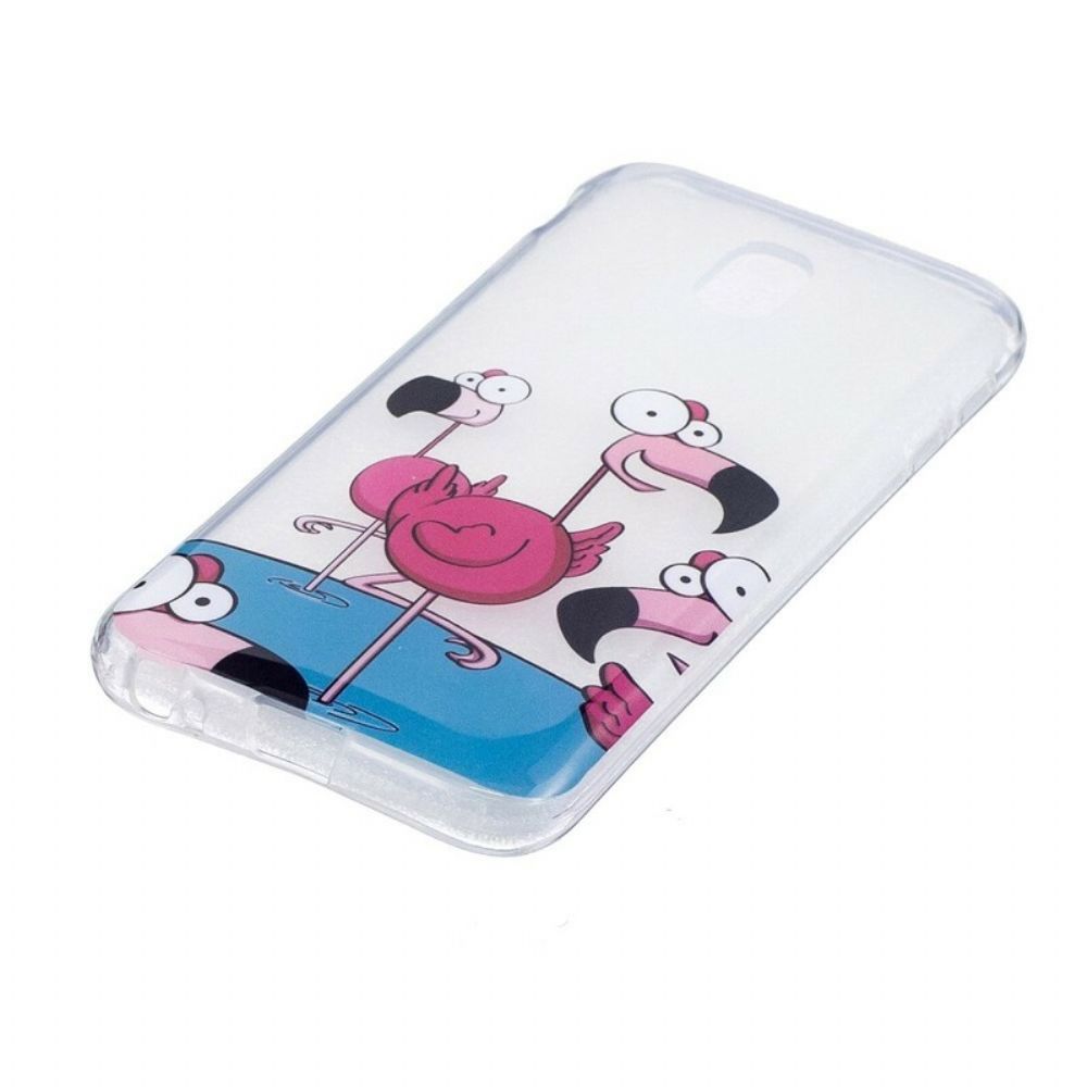 Hoesje voor Samsung Galaxy J3 2017 Grappige Flamingo's