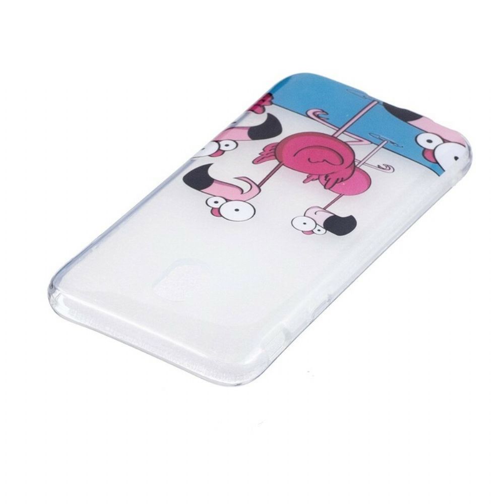 Hoesje voor Samsung Galaxy J3 2017 Grappige Flamingo's