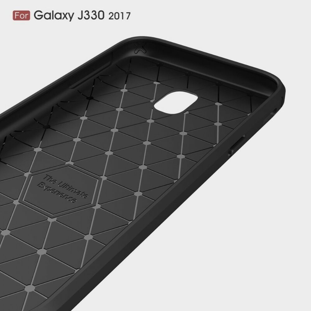 Telefoonhoesje voor Samsung Galaxy J3 2017 Geborstelde Koolstofvezel