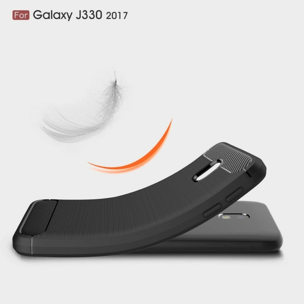 Telefoonhoesje voor Samsung Galaxy J3 2017 Geborstelde Koolstofvezel