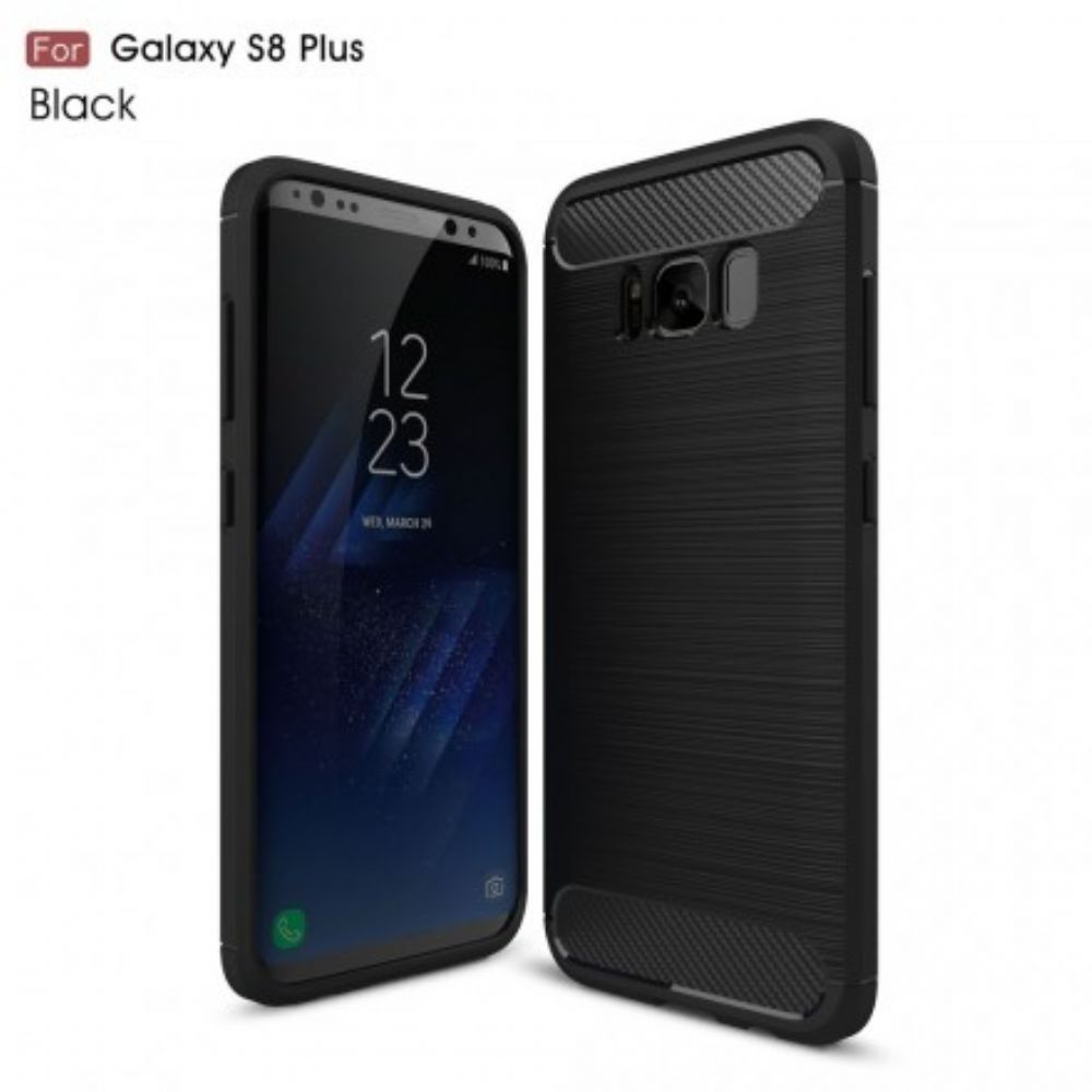 Hoesje voor Samsung Galaxy S8 Plus Geborstelde Koolstofvezel