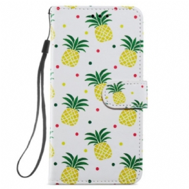 Bescherming Hoesje Samsung Galaxy S24 5g Ananas Met Bandje