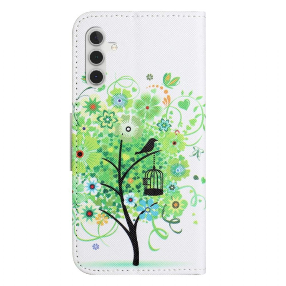 Bescherming Hoesje Samsung Galaxy S24 5g Groene Boom Met Riem