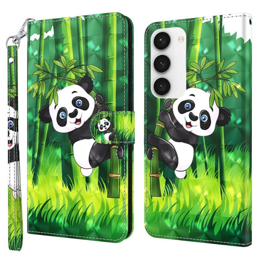 Folio-hoesje Samsung Galaxy S24 5g Bamboe Panda Met Riem