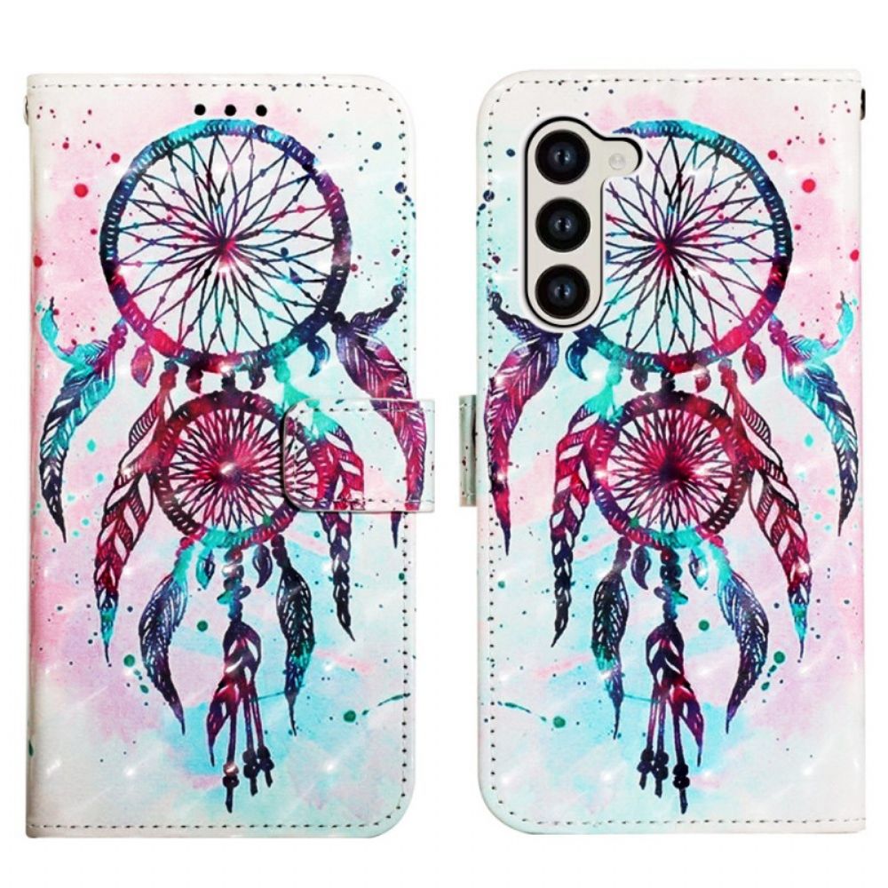 Folio-hoesje Samsung Galaxy S24 5g Dromenvanger Met Rode Aquarel