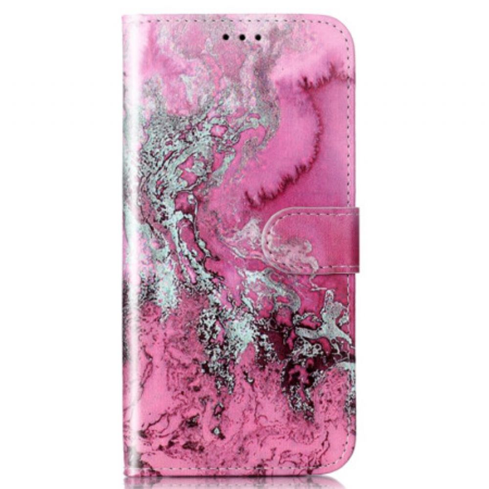 Folio-hoesje Samsung Galaxy S24 5g Roze Marmerpatroon