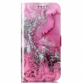 Folio-hoesje Samsung Galaxy S24 5g Roze Marmerpatroon