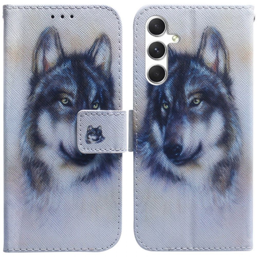 Folio-hoesje Samsung Galaxy S24 5g Telefoonhoesje Aquarelhond