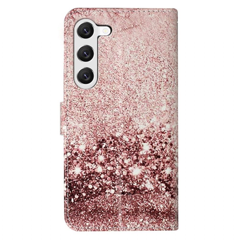 Folio-hoesje Samsung Galaxy S24 5g Telefoonhoesje Goud-rose Marmer