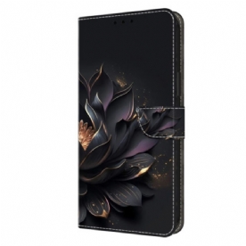 Folio-hoesje Samsung Galaxy S24 5g Telefoonhoesje Paarse Lotus