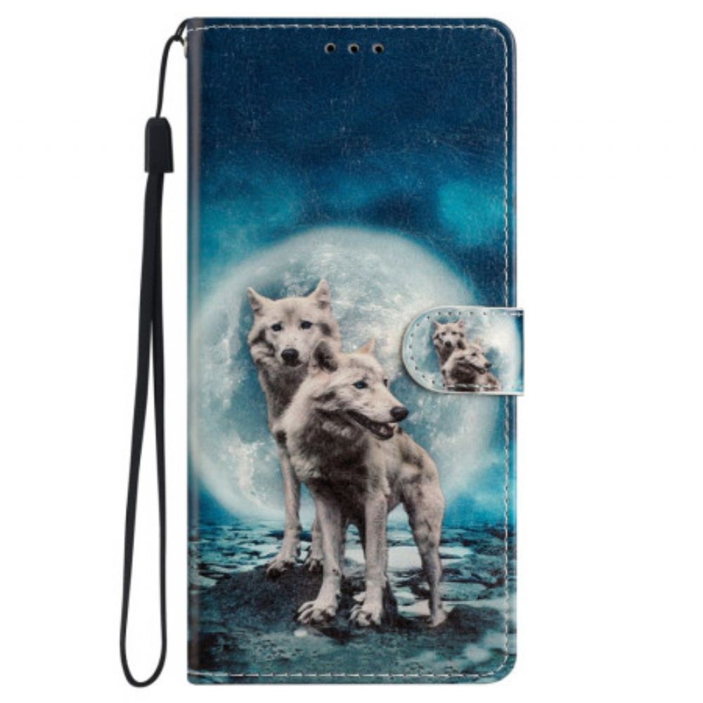 Folio-hoesje Samsung Galaxy S24 5g Twee Vastgebonden Wolven