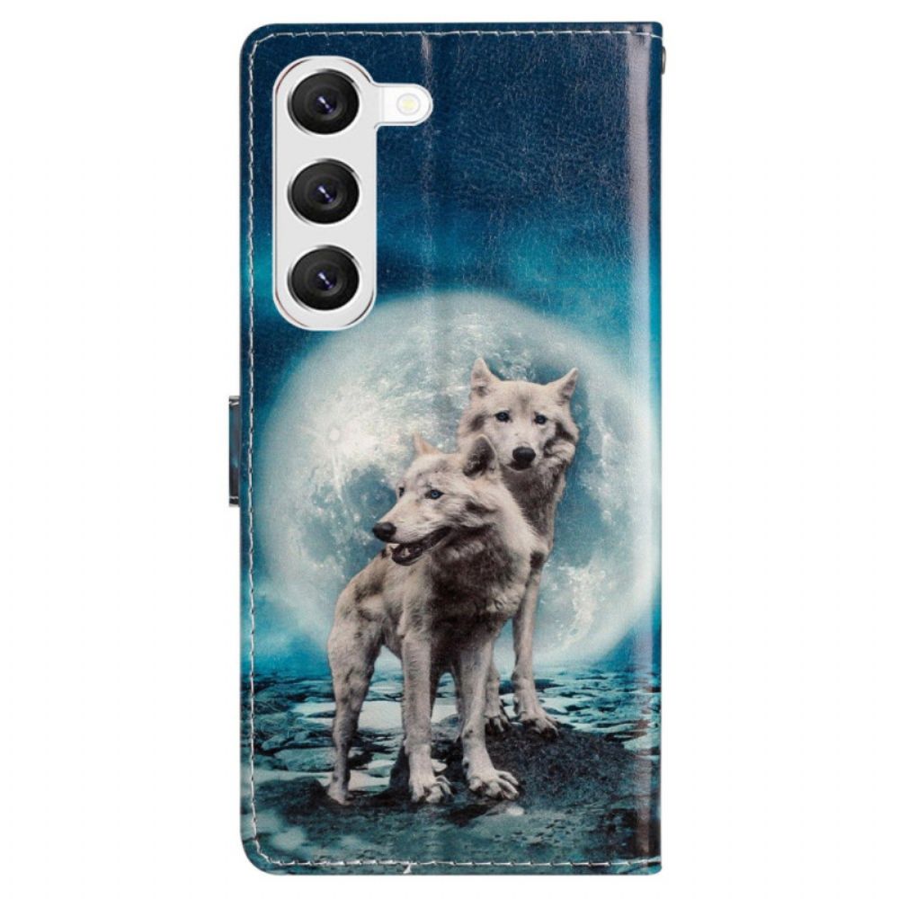 Folio-hoesje Samsung Galaxy S24 5g Twee Vastgebonden Wolven