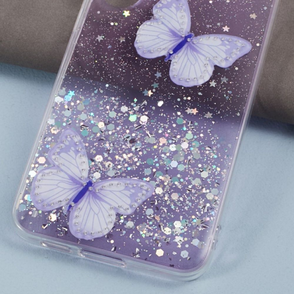 Hoesje Samsung Galaxy S24 5g Glittervlinders Bescherming Hoesje