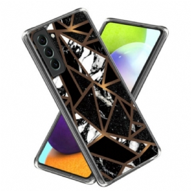 Hoesje Voor Samsung Galaxy S24 5g Abstract Marmerpatroon Zwarte Geometrie