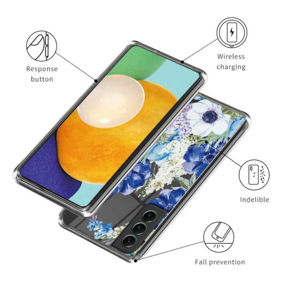 Hoesje Voor Samsung Galaxy S24 5g Transparante Bloemen