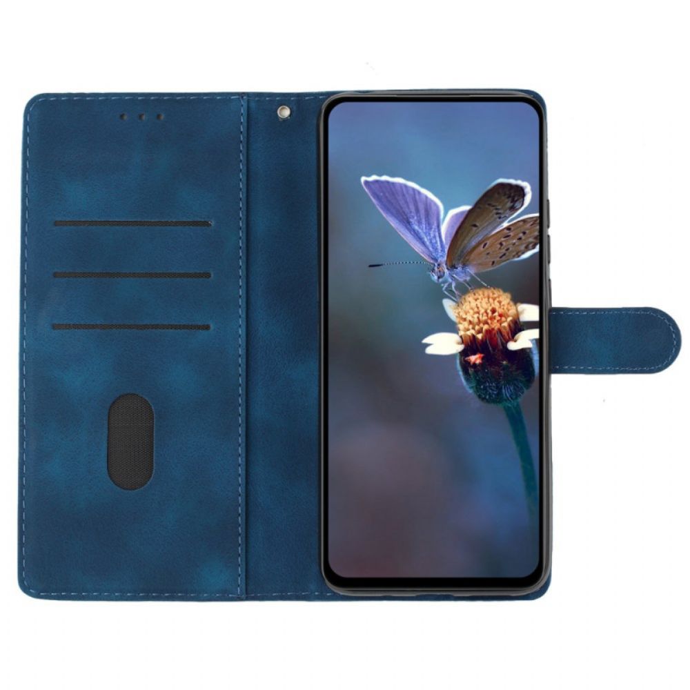 Leren Hoesje Samsung Galaxy S24 5g Discreet Bloemenpatroon Met Riempje Bescherming Hoesje