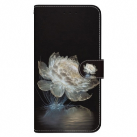 Leren Hoesje Samsung Galaxy S24 5g Kristallen Pioen Met Riem