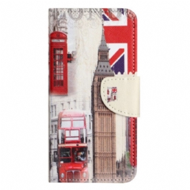 Leren Hoesje Samsung Galaxy S24 5g Londen Leven In Lanière Bescherming Hoesje