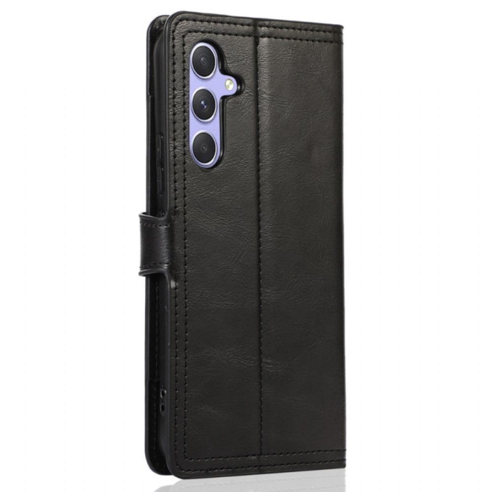 Leren Hoesje Samsung Galaxy S24 5g Portemonnee Vooraan Bescherming Hoesje