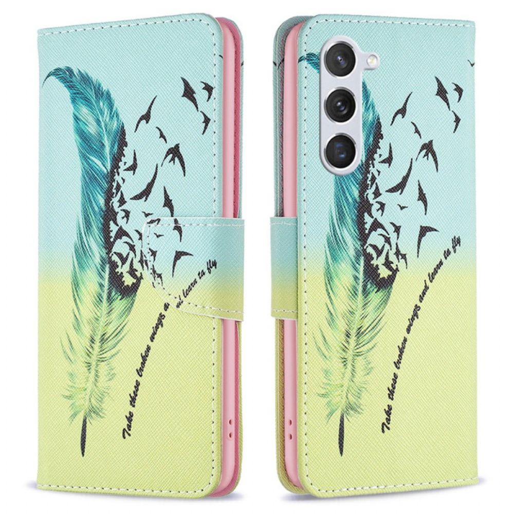 Leren Hoesje Samsung Galaxy S24 5g Veer Bescherming Hoesje