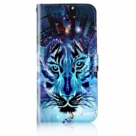 Leren Hoesje Samsung Galaxy S24 5g Wolf Met Riem Bescherming Hoesje