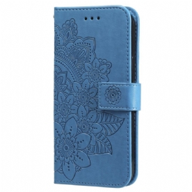 Leren Hoesje Voor Samsung Galaxy S24 5g Bloemenmandala Met Koord