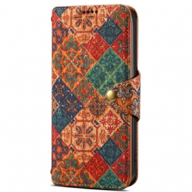 Leren Hoesje Voor Samsung Galaxy S24 5g Bloemenprint