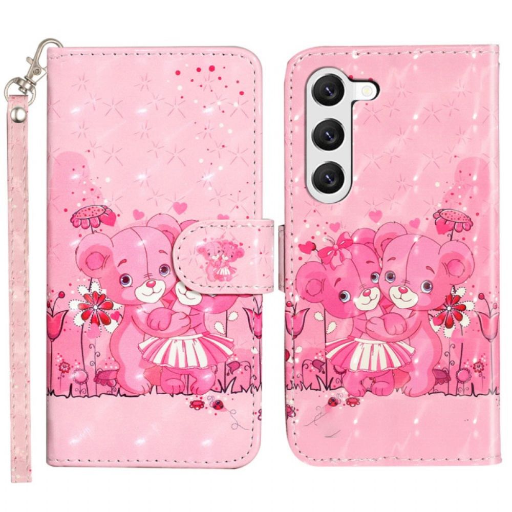 Leren Hoesje Voor Samsung Galaxy S24 5g Teddyberen In Lnaière