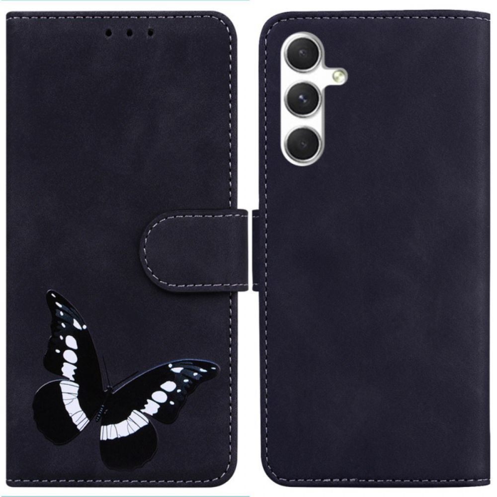 Leren Hoesje Voor Samsung Galaxy S24 5g Vlinder Met Riem