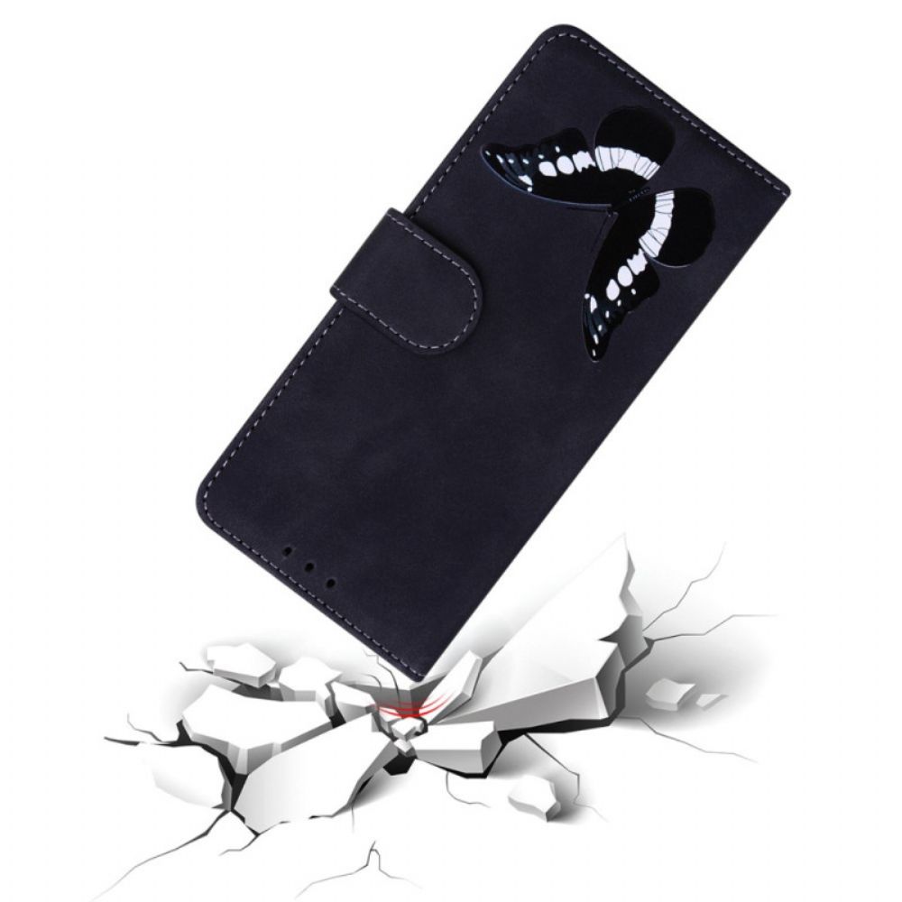 Leren Hoesje Voor Samsung Galaxy S24 5g Vlinder Met Riem