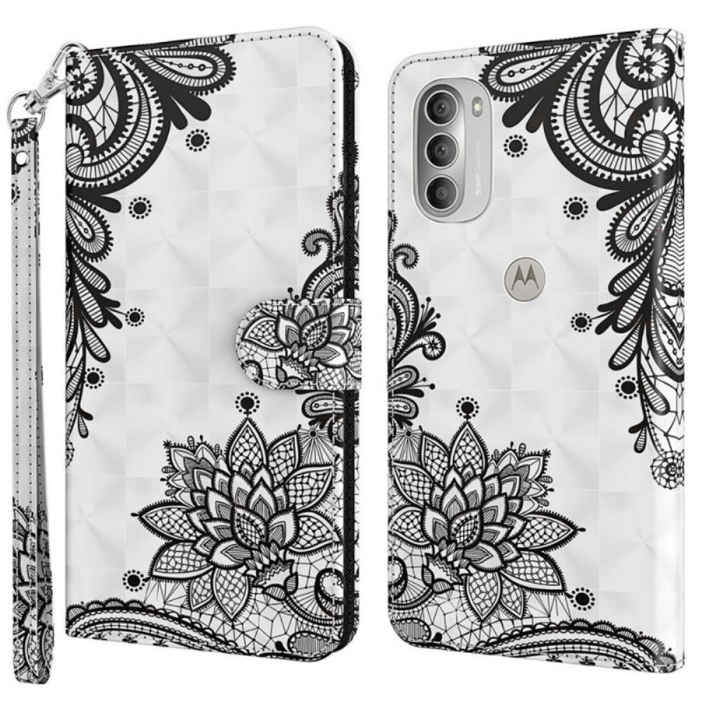 Flip Case voor Moto G51 5G Chique Kant