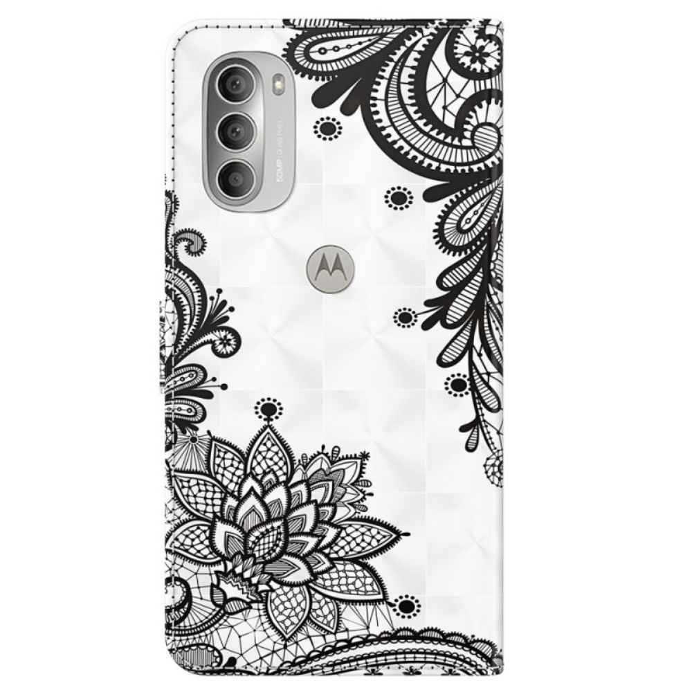 Flip Case voor Moto G51 5G Chique Kant