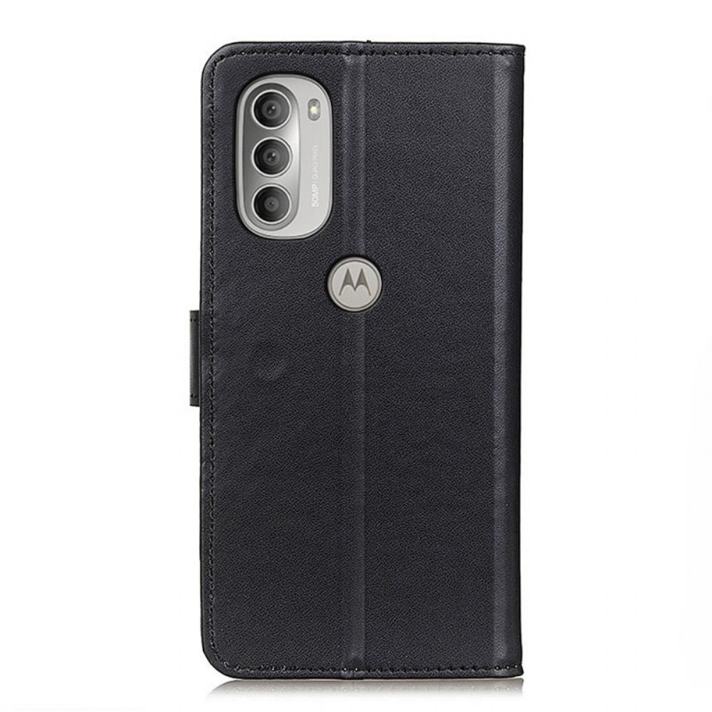 Flip Case voor Moto G51 5G Eenvoudig Kunstleer