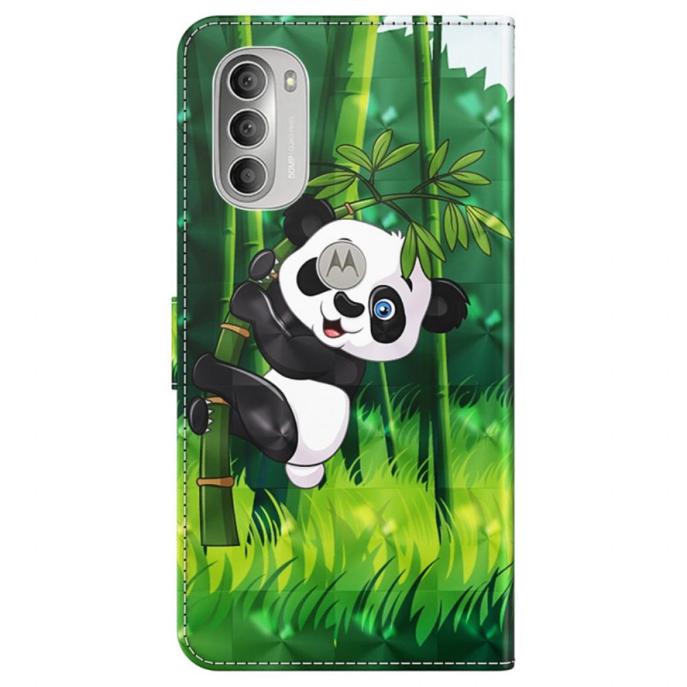 Flip Case voor Moto G51 5G Panda En Bamboe