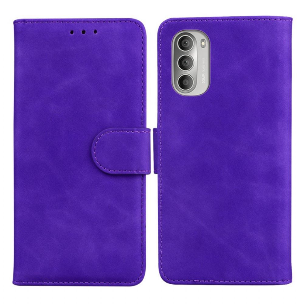 Flip Case voor Moto G51 5G Zwart Leereffect