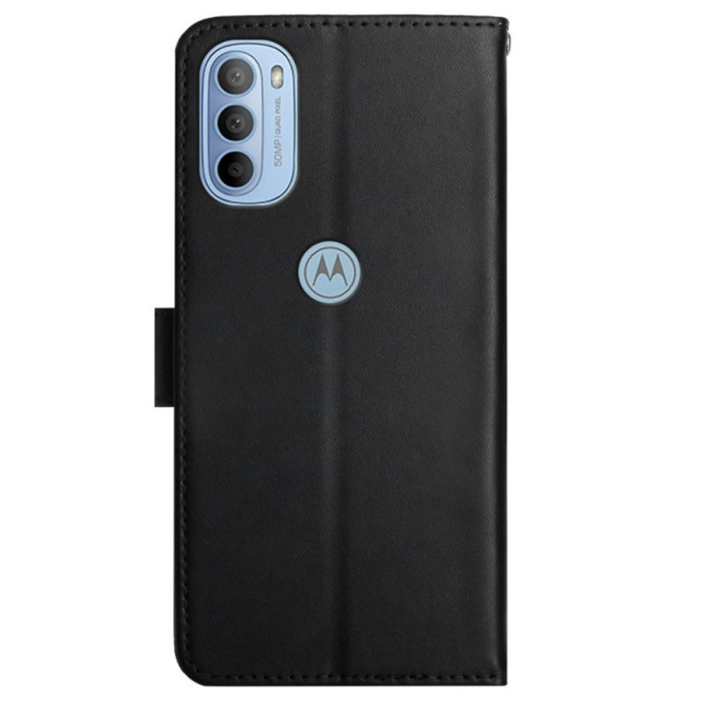 Folio-hoesje voor Moto G51 5G Echt Nappaleer