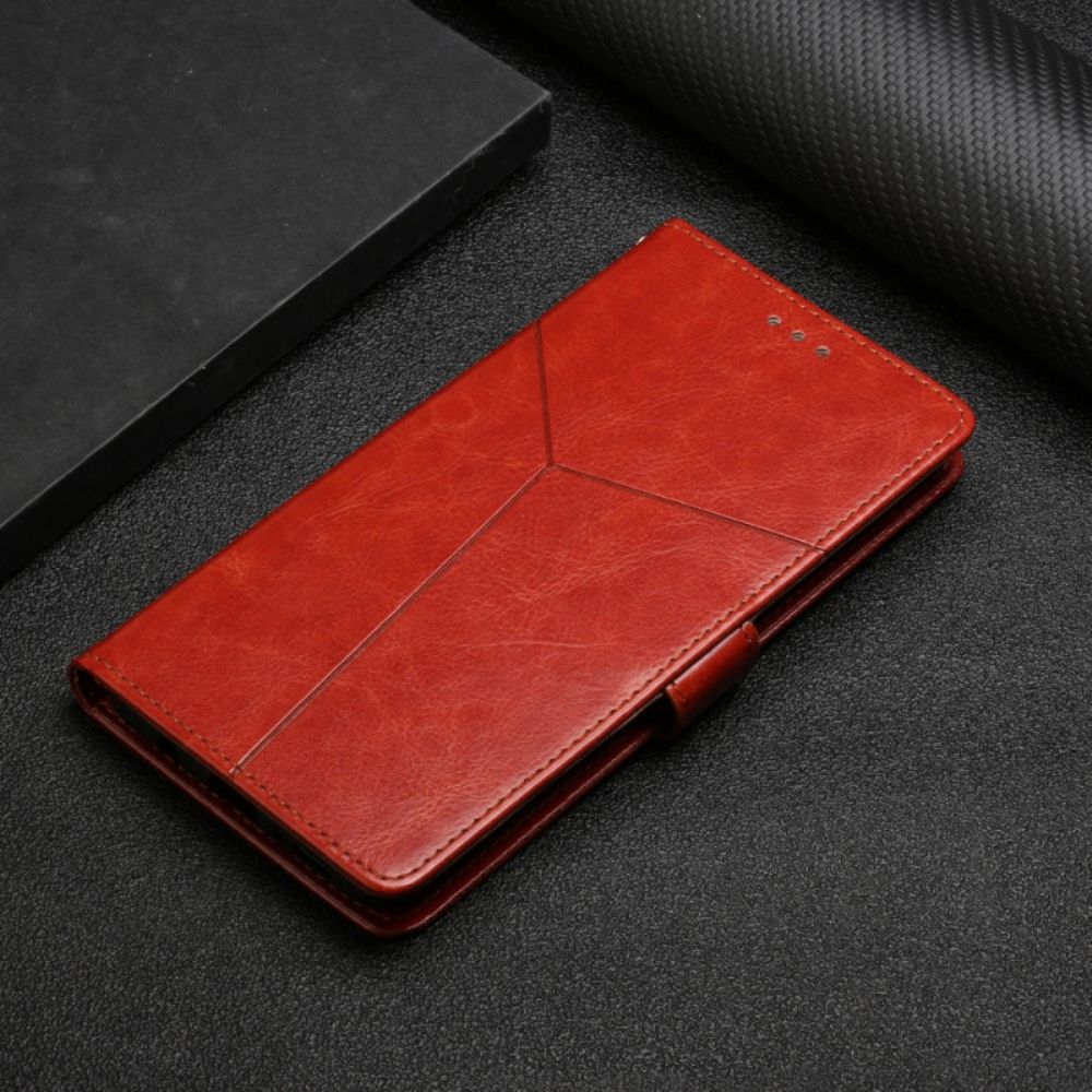 Folio-hoesje voor Moto G51 5G Geo Y Design Lederen Stijl