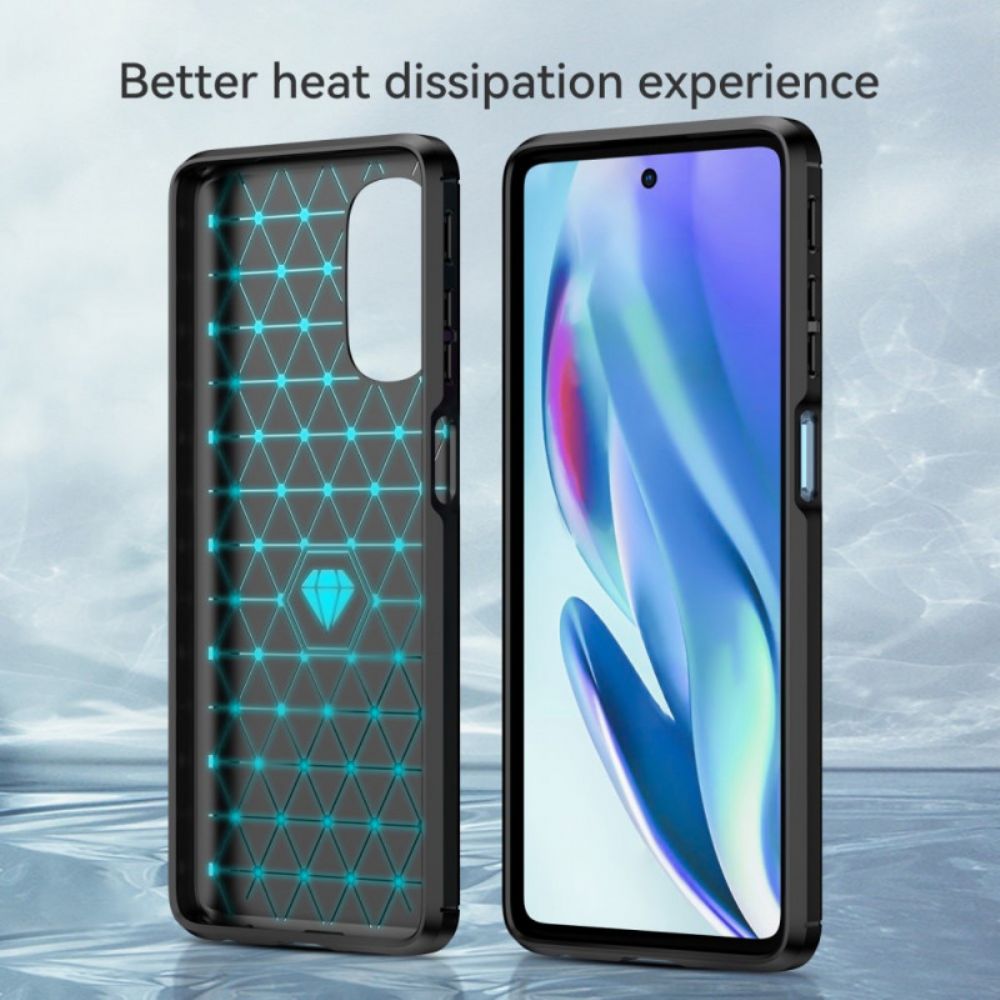 Hoesje voor Moto G51 5G Geborstelde Koolstofvezel