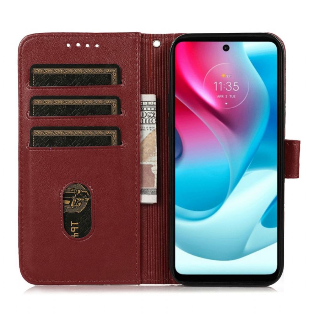 Leren Hoesje voor Moto G51 5G Faux Leather Pattern Checks