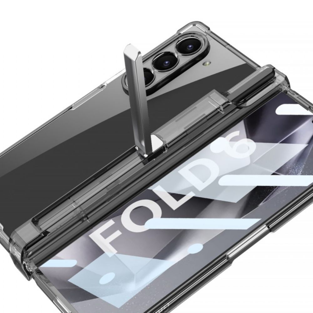 Case Hoesje Samsung Galaxy Z Fold 6 Telefoonhoesje Transparante Stylushouder En Steun Gkk