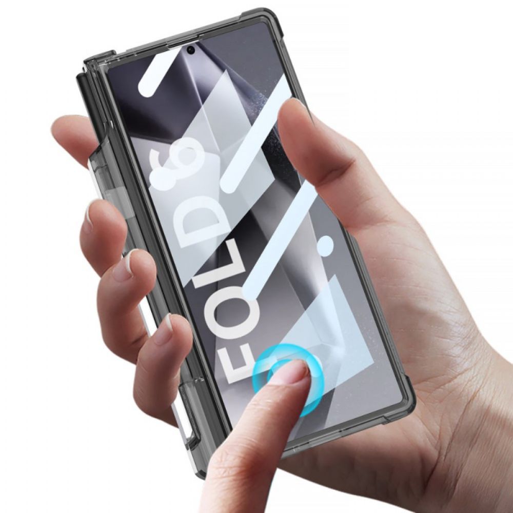 Case Hoesje Samsung Galaxy Z Fold 6 Telefoonhoesje Transparante Stylushouder En Steun Gkk