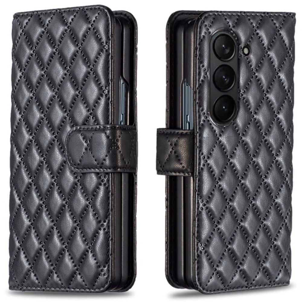 Flip Case Leren Samsung Galaxy Z Fold 6 Gewatteerd