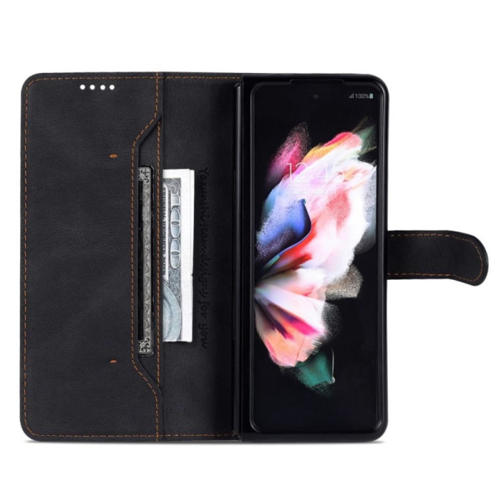 Folio-hoesje Samsung Galaxy Z Fold 6 Telefoonhoesje Azns Suède-effect